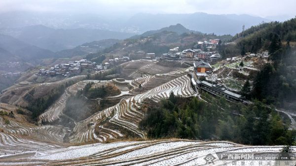 龙胜龙脊梯田迎来降雪