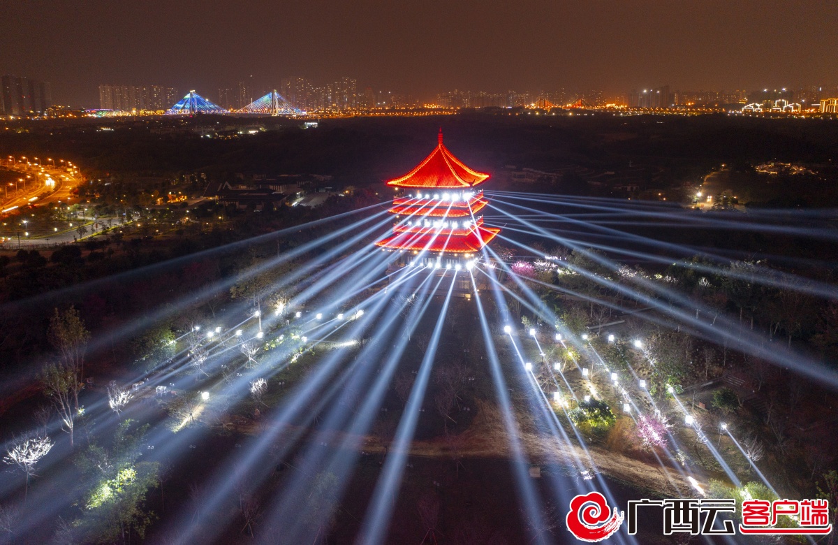 今年春节夜间到青秀山赏樱 享受一场视觉的饕餮盛宴|手机广西网