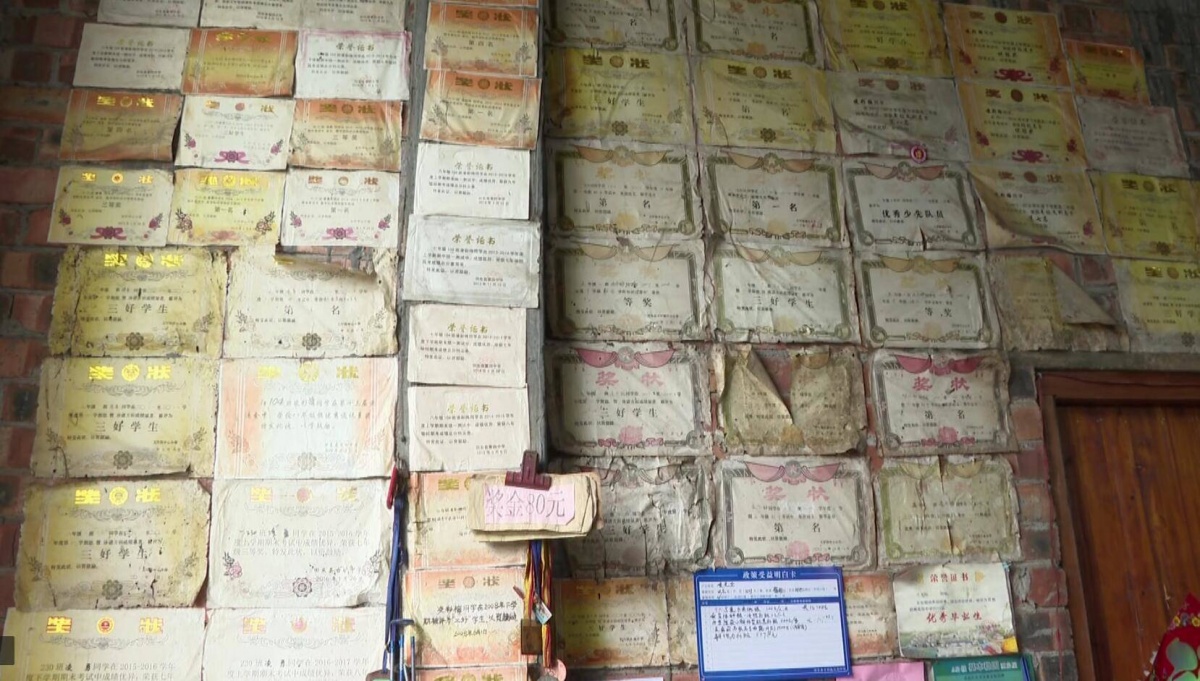 百色一家三娃的奖状贴满墙成农家最美装修2