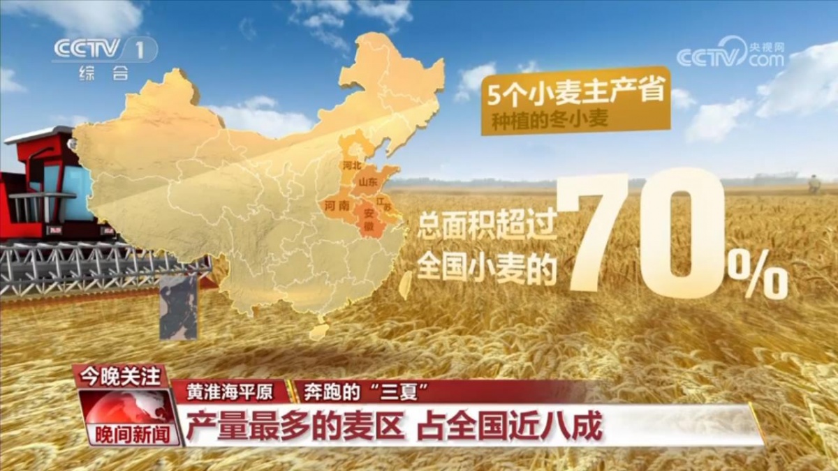 中国丰收地图风吹麦浪的盛夏