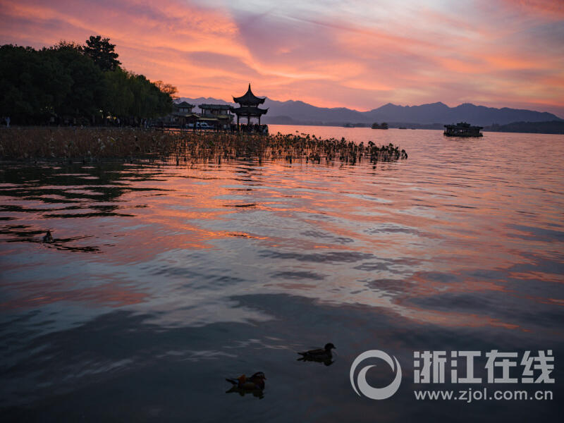 超级晚霞来袭西湖美翻了