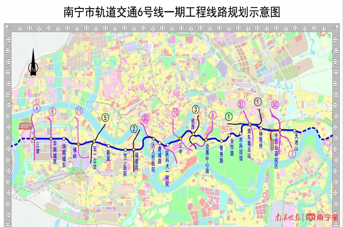 南宁地铁线路图最新图片