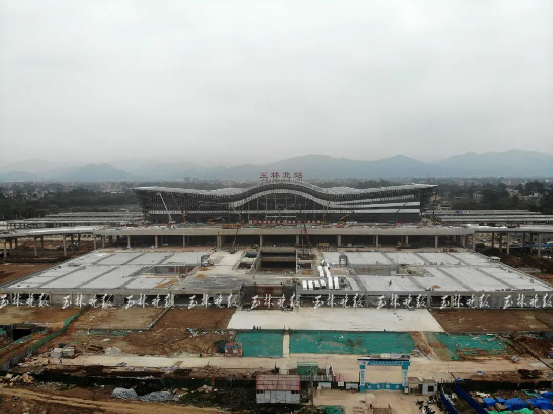 玉林高铁综合交通枢纽中心综合体力争6月底完工