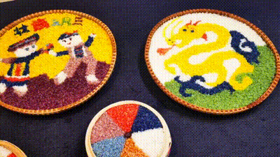 造型新颖吸睛他们将生活情感创意表达在八色糯米饭上