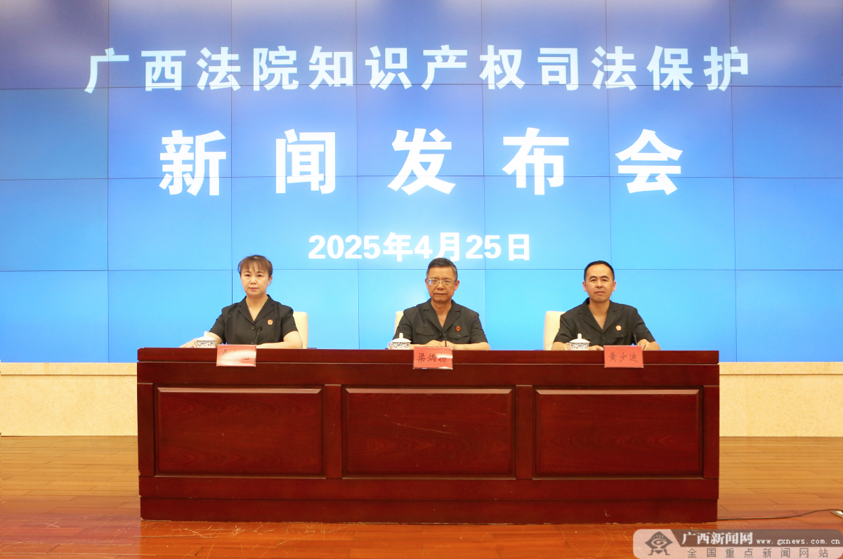 10个典型案例发布广西法院2024年受理各类知识产权案件680高德娱乐注册6件(图1)