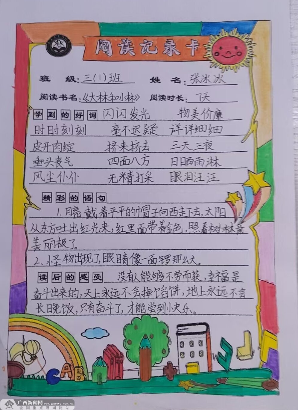 �ӳ��ж�ԺСѧ����1����ͬѧ����ɵ��Ķ���¼��