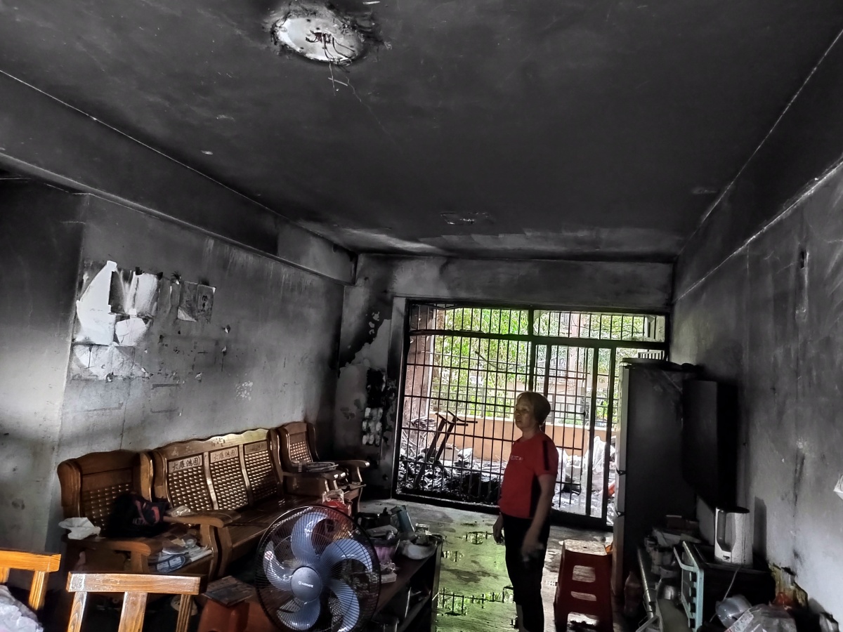防城港一小区着火，消防设备不能正常使用，物管：保安忘记打闸加压了